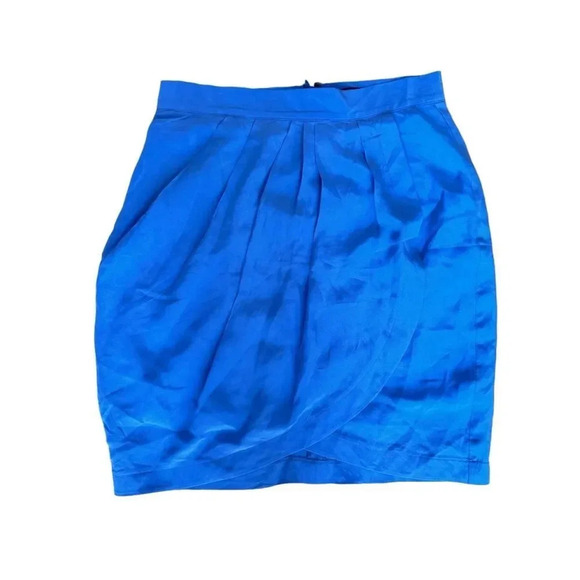 YUMI KIM Blue Silk Mini Skirt Pleaded Women’s size Small - Picture 1 of 10